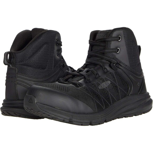 Keen Vista Energy Mid' Men Composite Toe Oil Slip Resistant Work Boots BLACK 8.5 - Picture 1 of 8